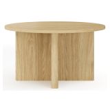 Tavolino da Salotto Marrone Rovere Forma Rotondo Colore Ripiano Marrone 90x90x49h cm, Sfumatura Colore Struttura Rovere - Kasi