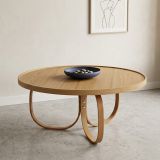 Tavolino da Salotto Marrone Rovere Forma Rotondo Materiale Piano in Legno 100x100x46h cm, Colore Ripiano Marrone - Chiavenna