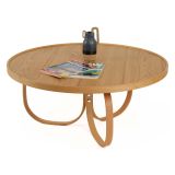 Tavolino da Salotto Marrone Rovere Forma Rotondo Materiale Piano in Legno 100x100x46h cm, Colore Ripiano Marrone - Chiavenna