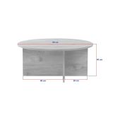 Tavolino da Salotto Marrone Rovere Forma Rotondo Materiale Piano in Legno Nobilitato 90x90x40h cm, Colore Ripiano Marrone - Simbario
