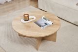 Tavolino da Salotto Marrone Rovere Forma Rotondo Materiale Piano in Legno Nobilitato 90x90x40h cm, Colore Ripiano Marrone - Simbario