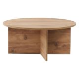Tavolino da Salotto Marrone Rovere Forma Rotondo Materiale Piano in Legno Nobilitato 90x90x40h cm, Colore Ripiano Marrone - Simbario