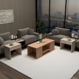 Tavolino da Salotto Marrone Rovere Grigio Tortora un Vano Forma Rettangolare 100x40x37h cm, Colore Ripiano Marrone - Usseglio