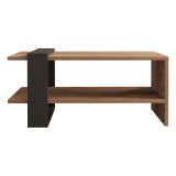 Tavolino da Salotto Marrone Rovere Nero Antracite un Vano Forma Rettangolare 80x55x35h cm, Colore Ripiano Marrone - Cigliano