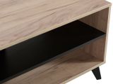Tavolino da Salotto Marrone Rovere Nero con Piedini 2 Vani 101.5x50x47h cm, Forma Rettangolare - Priola