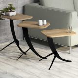 Tavolino da Salotto Marrone Rovere Nero Forma Rettangolare Materiale Piano in Legno Nobilitato 35x60x45h cm, Sfumatura Colore Struttura Rovere