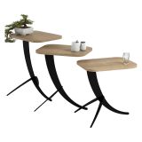 Tavolino da Salotto Marrone Rovere Nero Forma Rettangolare Materiale Piano in Legno Nobilitato 35x60x45h cm, Sfumatura Colore Struttura Rovere