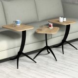 Tavolino da Salotto Marrone Rovere Nero Forma Rettangolare Materiale Piano in Legno Nobilitato 35x60x45h cm, Sfumatura Colore Struttura Rovere