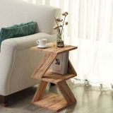 Tavolino da Salotto Marrone Rovere Nodi 2 Vani Forma Rettangolare 30x30x54h cm, Sfumatura Colore Ripiano Rovere Nodi - Serino