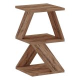 Tavolino da Salotto Marrone Rovere Nodi 2 Vani Forma Rettangolare 30x30x54h cm, Sfumatura Colore Ripiano Rovere Nodi - Serino