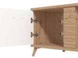 Tavolino da Salotto Marrone Rovere Nodi Bianco con Piedini 3 Vani 120x60x54h cm, Forma Rettangolare - Frati
