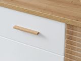 Tavolino da Salotto Marrone Rovere Nodi Bianco con Piedini 3 Vani 120x60x54h cm, Forma Rettangolare - Frati