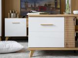Tavolino da Salotto Marrone Rovere Nodi Bianco con Piedini 3 Vani 120x60x54h cm, Forma Rettangolare - Frati