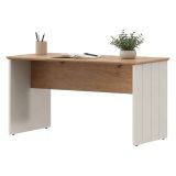 Tavolino da Salotto Marrone Rovere Nodi Bianco Crema Forma Rettangolare Colore Ripiano Marrone 90x50x47h cm, Colore Struttura Bianco - Pecor