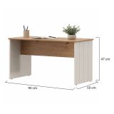 Tavolino da Salotto Marrone Rovere Nodi Bianco Crema Forma Rettangolare Colore Ripiano Marrone 90x50x47h cm, Colore Struttura Bianco - Pecor