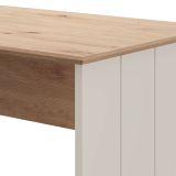 Tavolino da Salotto Marrone Rovere Nodi Bianco Crema Forma Rettangolare Colore Ripiano Marrone 90x50x47h cm, Colore Struttura Bianco - Pecor