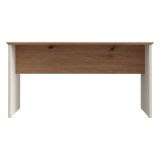 Tavolino da Salotto Marrone Rovere Nodi Bianco Crema Forma Rettangolare Colore Ripiano Marrone 90x50x47h cm, Colore Struttura Bianco - Pecor