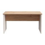 Tavolino da Salotto Marrone Rovere Nodi Bianco Crema Forma Rettangolare Colore Ripiano Marrone 90x50x47h cm, Colore Struttura Bianco - Pecor