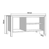 Tavolino da Salotto Marrone Rovere Nodi Bianco Opaco con Piedini 3 Vani 101x55x53h cm, Forma Rettangolare - Rivod