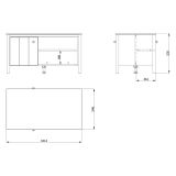Tavolino da Salotto Marrone Rovere Nodi Bianco Opaco con Piedini 3 Vani 101x55x53h cm, Forma Rettangolare - Rivod