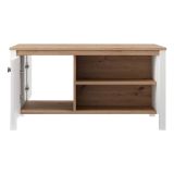 Tavolino da Salotto Marrone Rovere Nodi Bianco Opaco con Piedini 3 Vani 101x55x53h cm, Forma Rettangolare - Rivod