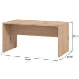 Tavolino da Salotto Marrone Rovere Nodi con Piedini un Vano 90x49.5x45.5h cm, Forma Rettangolare - Formia