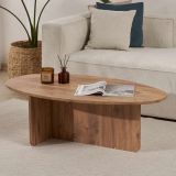 Tavolino da Salotto Marrone Rovere Nodi Forma Ovale Materiale Piano in Legno Nobilitato 120x65x40h cm, Colore Ripiano Marrone - Parona
