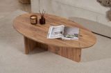 Tavolino da Salotto Marrone Rovere Nodi Forma Ovale Materiale Piano in Legno Nobilitato 120x65x40h cm, Colore Ripiano Marrone - Parona