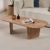 Tavolino da Salotto Marrone Rovere Nodi Forma Ovale Materiale Piano in Legno Nobilitato 130x65x40h cm, Colore Ripiano Marrone - Dozza