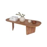 Tavolino da Salotto Marrone Rovere Nodi Forma Ovale Materiale Piano in Legno Nobilitato 130x65x40h cm, Colore Ripiano Marrone - Dozza