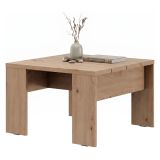 Tavolino da Salotto Marrone Rovere Nodi Forma Quadrato Colore Ripiano Marrone 67x67x43h cm, Sfumatura Colore Struttura Rovere Nodi - Magre