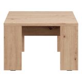 Tavolino da Salotto Marrone Rovere Nodi Forma Quadrato Colore Ripiano Marrone 67x67x43h cm, Sfumatura Colore Struttura Rovere Nodi - Magre