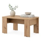 Tavolino da Salotto Marrone Rovere Nodi Forma Rettangolare Colore Ripiano Marrone 90x50x43h cm, Sfumatura Colore Struttura Rovere Nodi - Riposto
