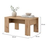 Tavolino da Salotto Marrone Rovere Nodi Forma Rettangolare Colore Ripiano Marrone 90x50x43h cm, Sfumatura Colore Struttura Rovere Nodi - Riposto