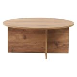Tavolino da Salotto Marrone Rovere Nodi Forma Rotondo Materiale Piano in Legno Nobilitato 90x90x40h cm, Colore Ripiano Marrone - Simbario
