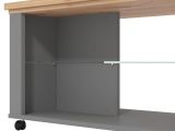 Tavolino da Salotto Marrone Rovere Nodi Nero Antracite 2 Vani Forma Rettangolare 114.5x50.5x49h cm, Colore Ripiano Marrone - Zeme