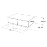 Tavolino da Salotto Marrone Rovere Nodi Nero Antracite 2 Vani Forma Rettangolare 90x60x29h cm, Colore Ripiano Marrone - Babila