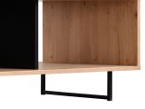Tavolino da Salotto Marrone Rovere Nodi Nero con Piedini 2 Vani 120.5x60.5x42.5h cm, Forma Rettangolare - Corsano