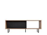 Tavolino da Salotto Marrone Rovere Nodi Nero con Piedini 2 Vani 120.5x60.5x42.5h cm, Forma Rettangolare - Corsano