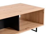Tavolino da Salotto Marrone Rovere Nodi Nero con Piedini 2 Vani 120.5x60.5x42.5h cm, Forma Rettangolare - Corsano