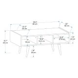 Tavolino da Salotto Marrone Rovere Nodi Nero con Piedini 3 Vani 90x56x40h cm, Forma Rettangolare - Mangone