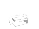 Tavolino da Salotto Marrone Rovere Nodi Nero con Piedini un Vano 101x55x46h cm, Forma Rettangolare - Cunico