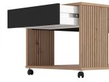 Tavolino da Salotto Marrone Rovere Nodi Nero con Piedini un Vano 101x55x46h cm, Forma Rettangolare - Cunico