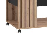 Tavolino da Salotto Marrone Rovere Nodi Nero con Piedini un Vano 101x55x46h cm, Forma Rettangolare - Cunico