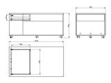 Tavolino da Salotto Marrone Rovere Nodi Nero con Piedini un Vano 101x55x46h cm, Forma Rettangolare - Cunico