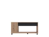 Tavolino da Salotto Marrone Rovere Nodi Nero con Piedini un Vano 101x55x46h cm, Forma Rettangolare - Cunico
