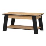 Tavolino da Salotto Marrone Rovere Nodi Nero un Vano Forma Rettangolare 101x54.5x46.5h cm, Colore Ripiano Marrone - Casaglia