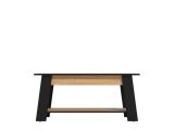 Tavolino da Salotto Marrone Rovere Nodi Nero un Vano Forma Rettangolare 101x54.5x46.5h cm, Colore Ripiano Marrone - Casaglia