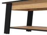 Tavolino da Salotto Marrone Rovere Nodi Nero un Vano Forma Rettangolare 101x54.5x46.5h cm, Colore Ripiano Marrone - Casaglia