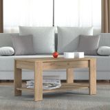 Tavolino da Salotto Marrone Rovere Nodi un Vano Forma Rettangolare 90x49.5x45.5h cm, Sfumatura Colore Ripiano Rovere Nodi - Signa